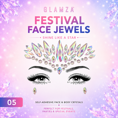 Glamza Festival Face Jewels | Self-Adhesive Face & Body Crystals