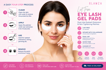 Glamza Dual-Use Lint-Free Eyelash Extension & Skin Tightening Patches