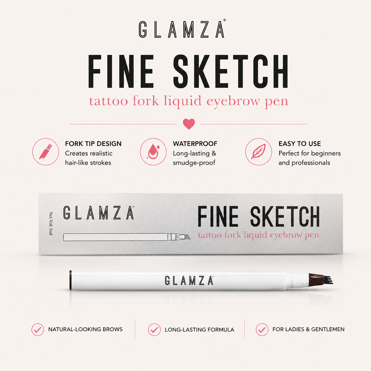 Glamza Fine Sketch Tattoo Fork Liquid Eyebrow Pen