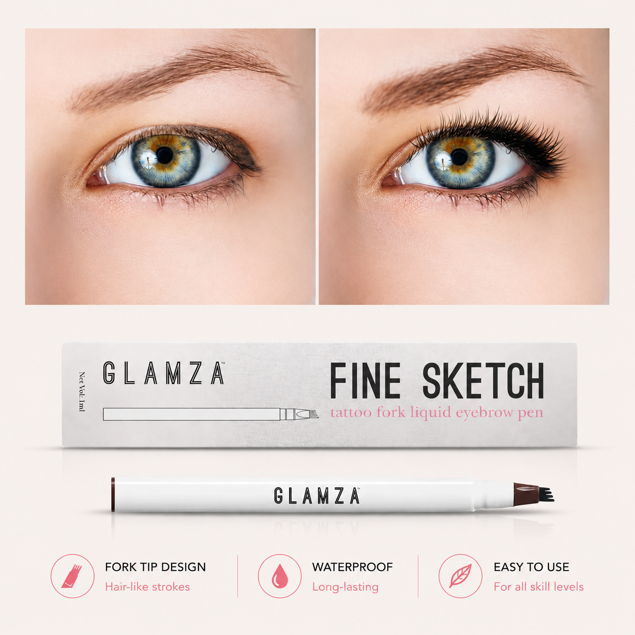 Glamza Fine Sketch Tattoo Fork Liquid Eyebrow Pen