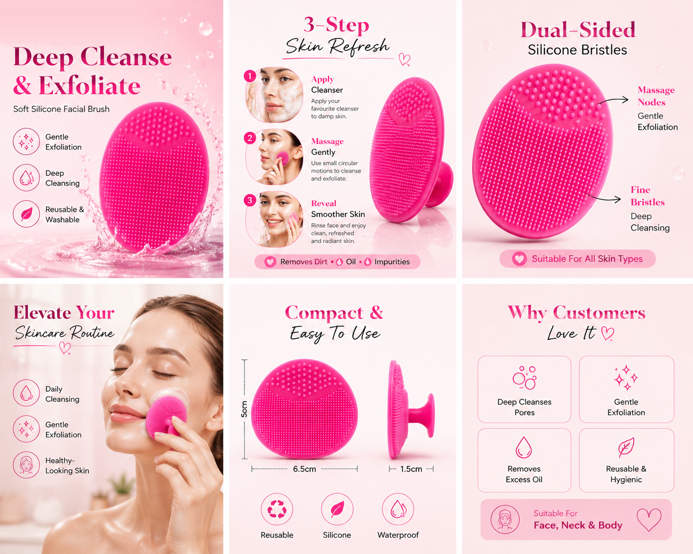 Silicone Exfoliating Facial Brush Pads