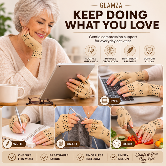 Glamza Magnetic Arthritis Gloves – Comfortable Relief for Aching Hands