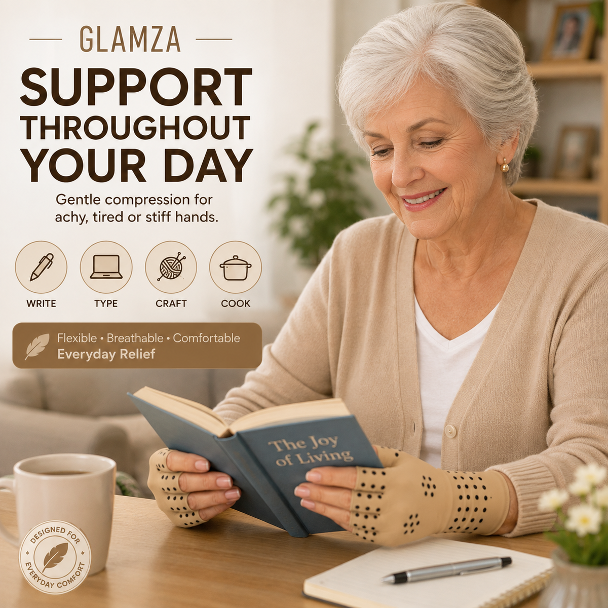 Glamza Magnetic Arthritis Gloves – Comfortable Relief for Aching Hands