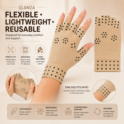 Glamza Magnetic Arthritis Gloves – Comfortable Relief for Aching Hands