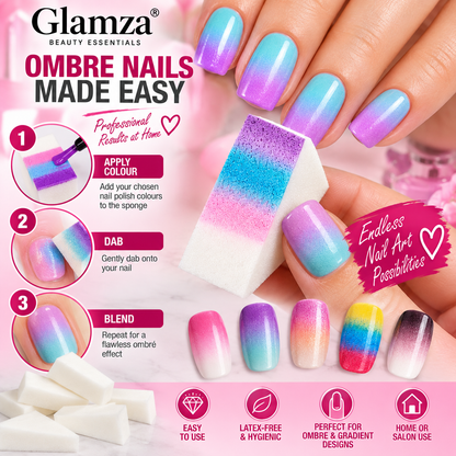 Glamza Nail Art &amp; Makeup Sponges – 10 Pack Latex-Free Cosmetic Wedges