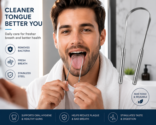 Glamza Stainless Steel Tongue Scraper
