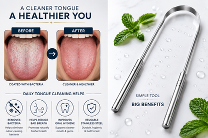Glamza Stainless Steel Tongue Scraper