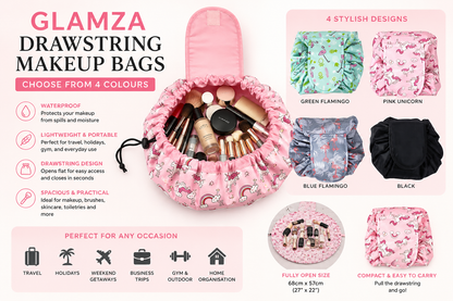 Glamza Magic Drawstring Travel Pouches - 4 Options
