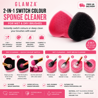 Switch Colour Sponge & Makeup Brush Cleaning Pad – For Wet & Dry Brushes