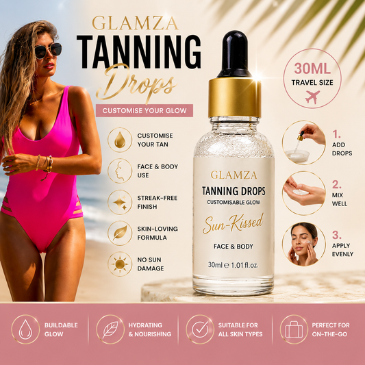 Glamza Tanning Drops 30ml – Customisable Self Tan Drops for Face & Body