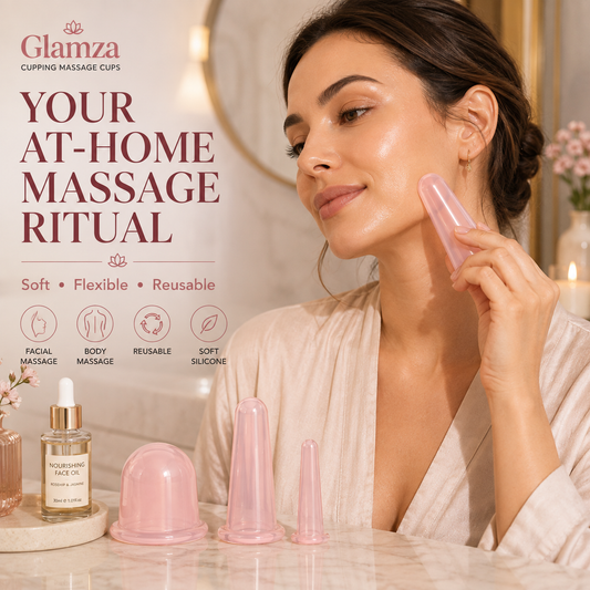 Glamza Cupping Massage Cups – Silicone Face & Body Massage Cups