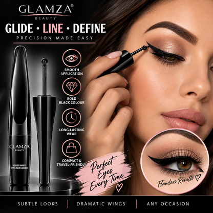 Glamza Black Roller Wheel Eyeliner – Precision Beauty for Every Look