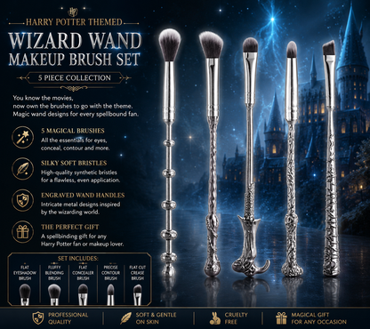 Harry Potter Theme 5pc Wizard Makeup Brush Sets