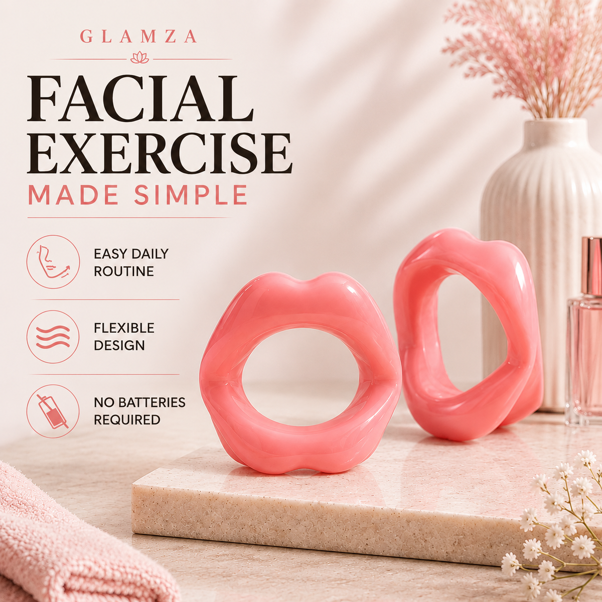 Glamza Face Toner & Exerciser – Facial Muscle Exercise Tool