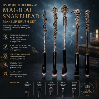 Harry Potter Themed 5pc Magical Snakehead Makeup Brush Set