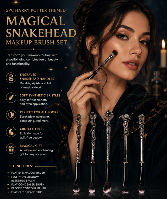 Harry Potter Themed 5pc Magical Snakehead Makeup Brush Set