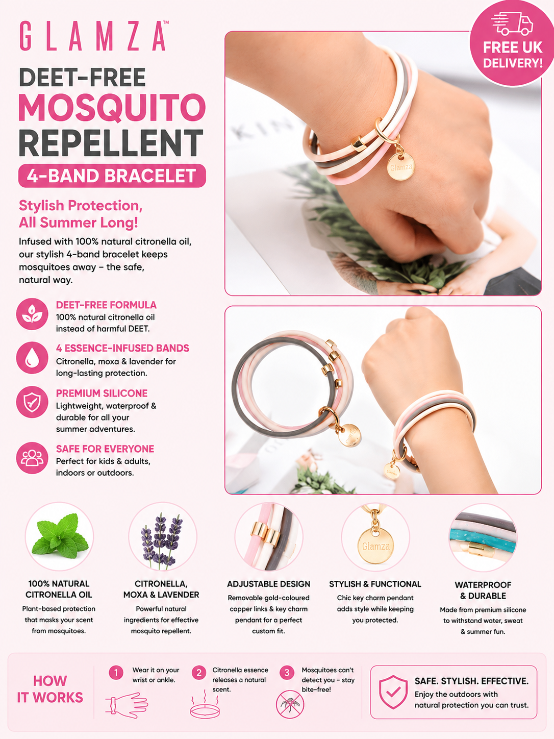 Glamza Mosquito Repellent Bracelets