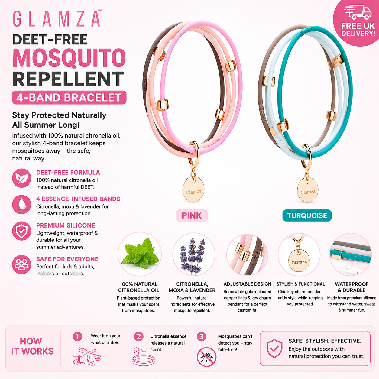 Glamza Mosquito Repellent Bracelets