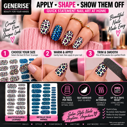 3D Nail Foil Wraps - 16 Per Pack