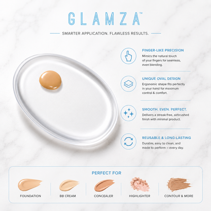 Glamza Oval Silicone Makeup Sponge – Flawless Application, Zero Product Waste
