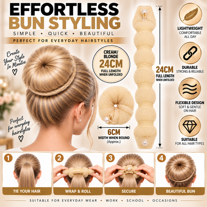 Hair So Hair Bun Rolls – Effortless Updo Styling in Black, Brown, or Blonde - 24cm x 6cm