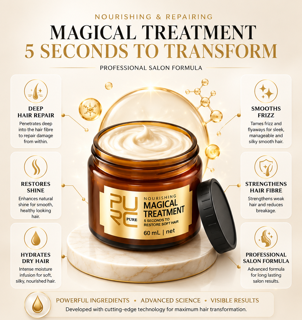 Glamza Pure Nourishing Magical Hair Treatment – Restore, Strengthen & Shine 60ml