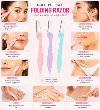 Eyebrow Brow Shaper & Dermaplaning Safe Painless Portable Razor Tool