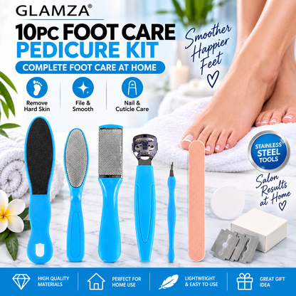 Glamza 10pc Foot Care Pedicure Kit