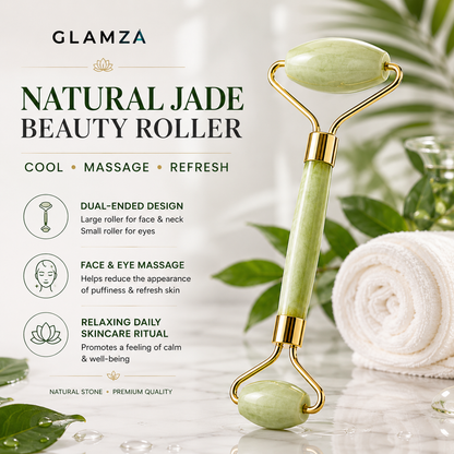 Glamza Jade Roller & Gua Sha Scraping Tool Set