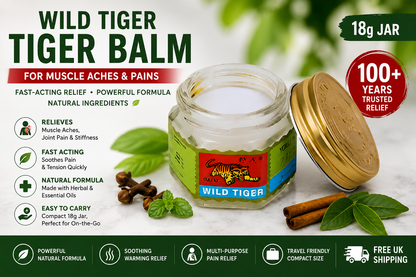 Wild Tiger Tiger Balm for Muscle Aches & Pains – 18g Jar | Fast-Acting Relief