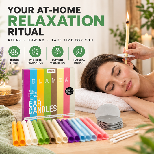 Glamza 16 Premium Ear Candles with Ear Protection Discs – Home Relaxation Set