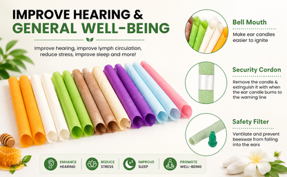 Glamza 16 Premium Ear Candles with Ear Protection Discs – Home Relaxation Set
