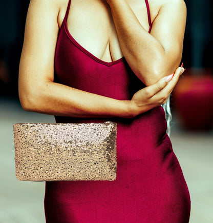 Glamza Dazzling Sequin Hand and Makeup Bag