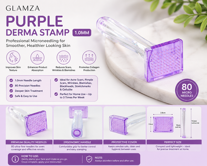 Glamza Purple Derma Stamp 1.0mm – Professional Microneedling Tool