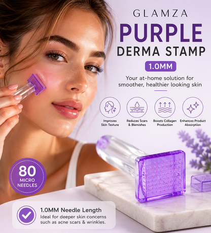 Glamza Purple Derma Stamp 1.0mm – Professional Microneedling Tool