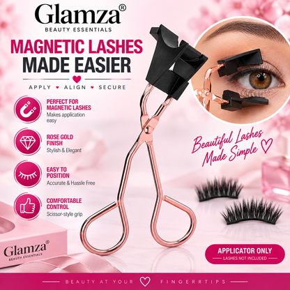Glamza Magnetic Eyelash Applicator Tweezer – Rose Gold