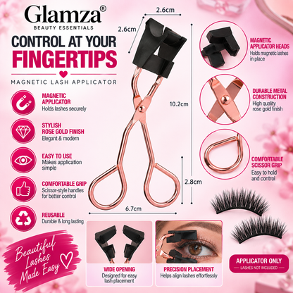 Glamza Magnetic Eyelash Applicator Tweezer – Rose Gold