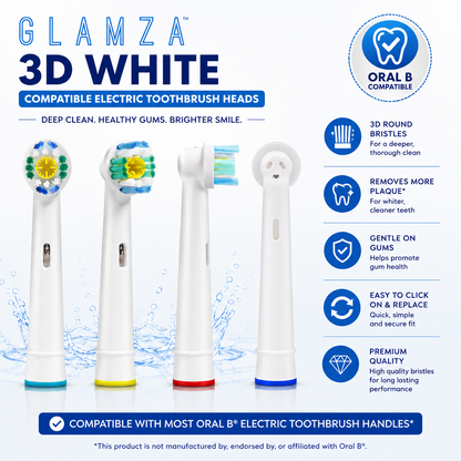 Oral B "3D White" Compatible Electric Toothbrush Heads 4 Pack