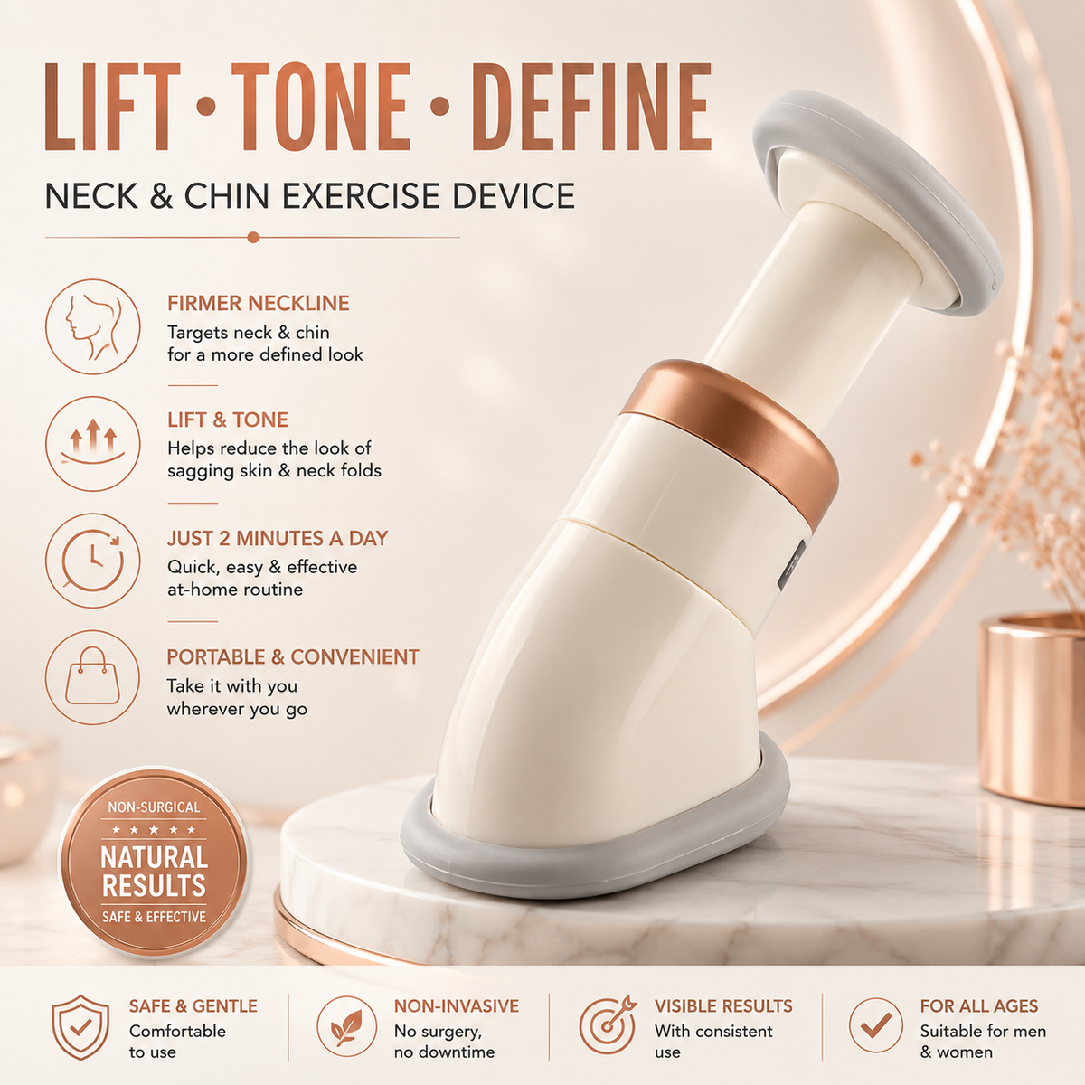 Glamza Slim Neck - Neck Exerciser – Lift, Tone & Tighten Your Neckline