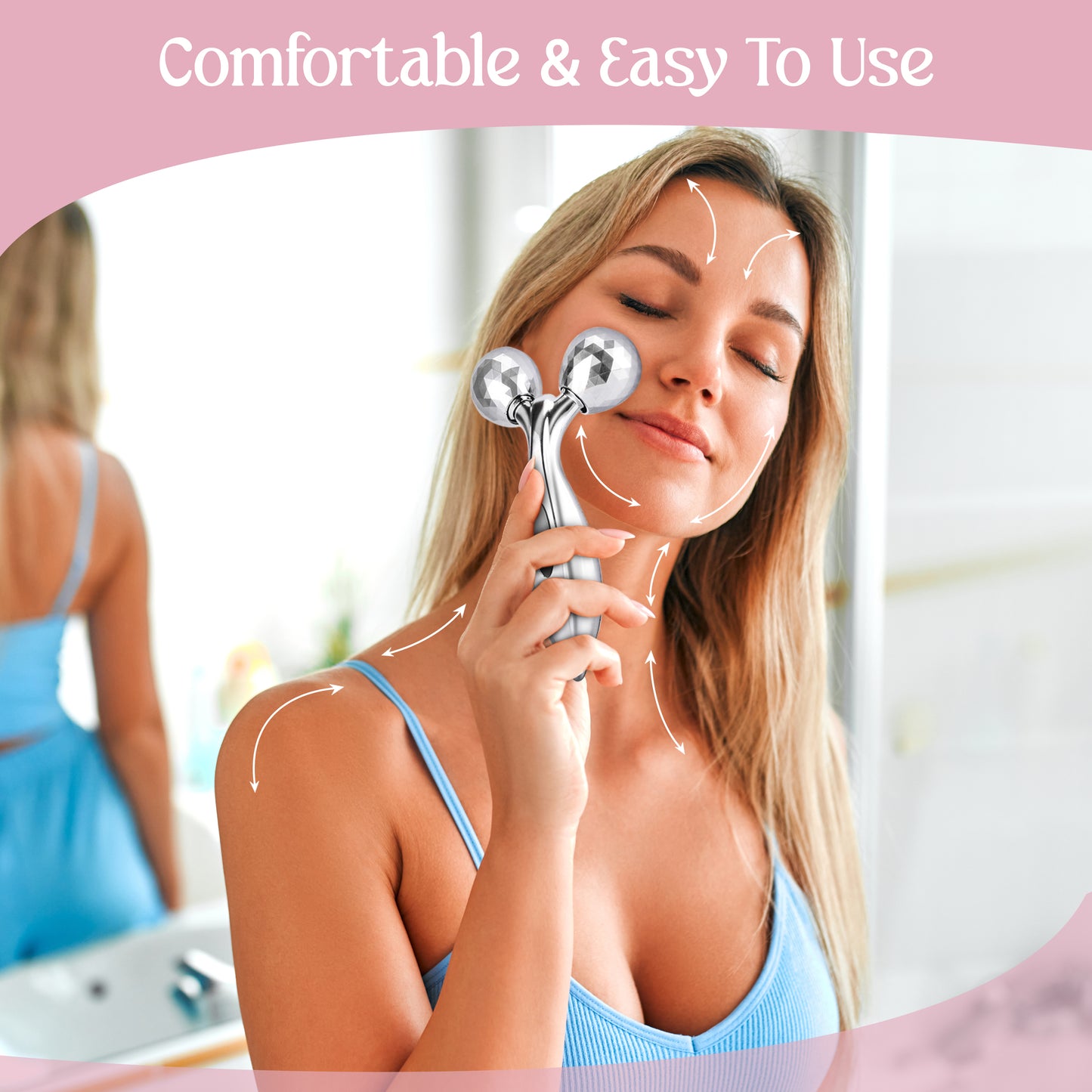 Glamza 3D Body & Facial Massage Roller - Silver