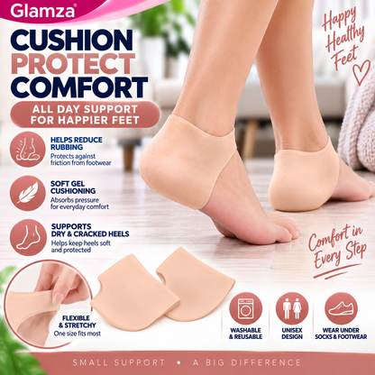 Soft Gel Silicone Heel Protectors – Heel Cushion Sleeves for Cracked Heels, Calluses & Everyday Comfort – Pair