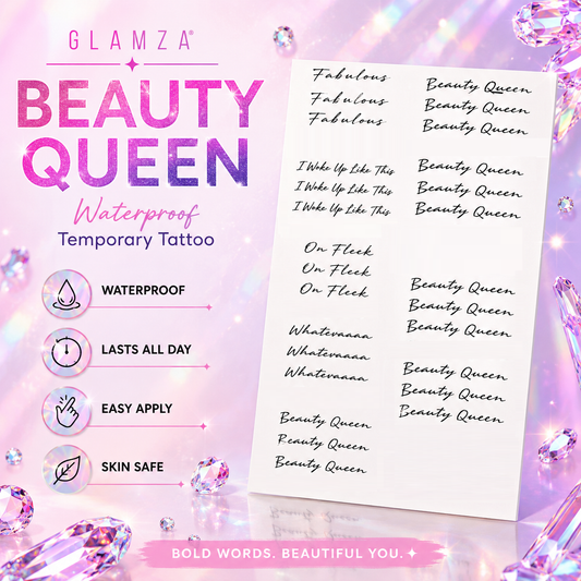 5 Sheets of 10 Waterproof Eyebrow & Body Tattoos – Long Lasting Temporary Tattoo Words
