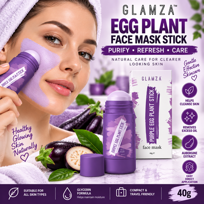 Glamza Aubergine Face Mask Sticks – 40g Purifying Clay Masks
