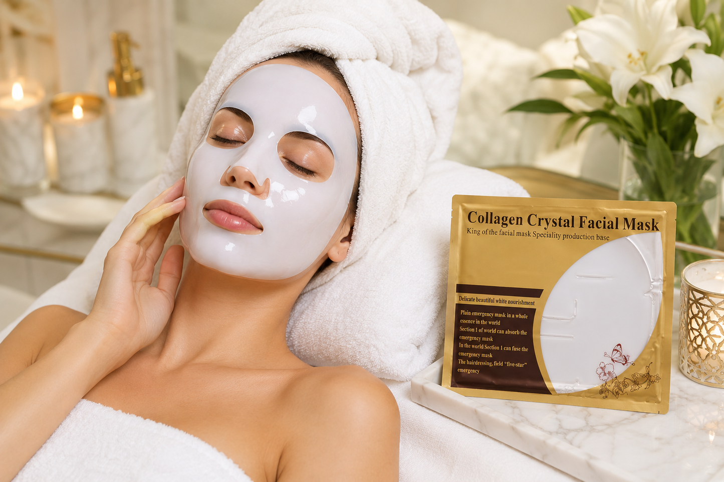 Global Hyaluronic White Collagen Face Masks