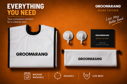 Groomarang Beard Shaving Cape - Trim Your Beard, Not Your Time!