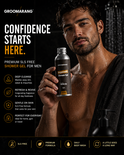 Groomarang Men's Shower Gel 100ml – SLS Free Refreshing Body Wash