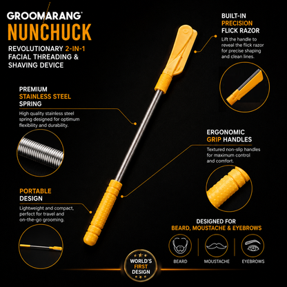 Groomarang 'Nunchuck' World's First Hair Threading and Shaving Device