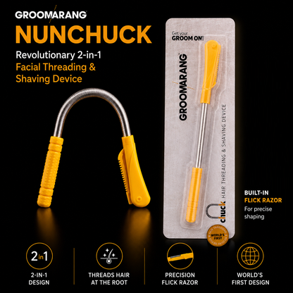 Groomarang 'Nunchuck' World's First Hair Threading and Shaving Device