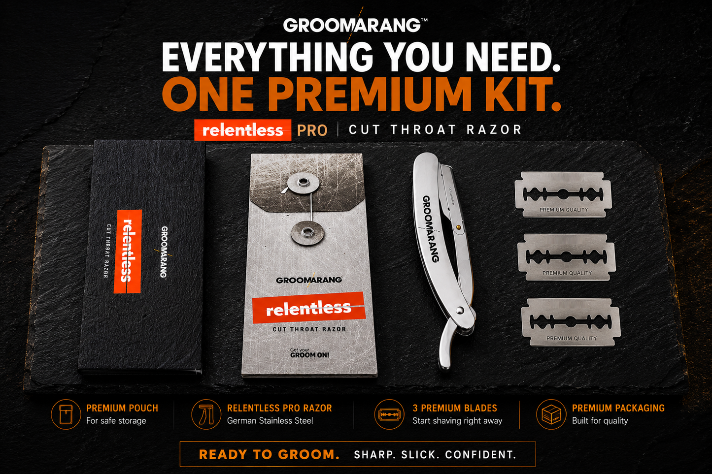 Groomarang Cut Throat Razor - Relentless Pro