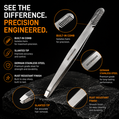 Groomarang Eagle Tweezer German Stainless Steel Comb